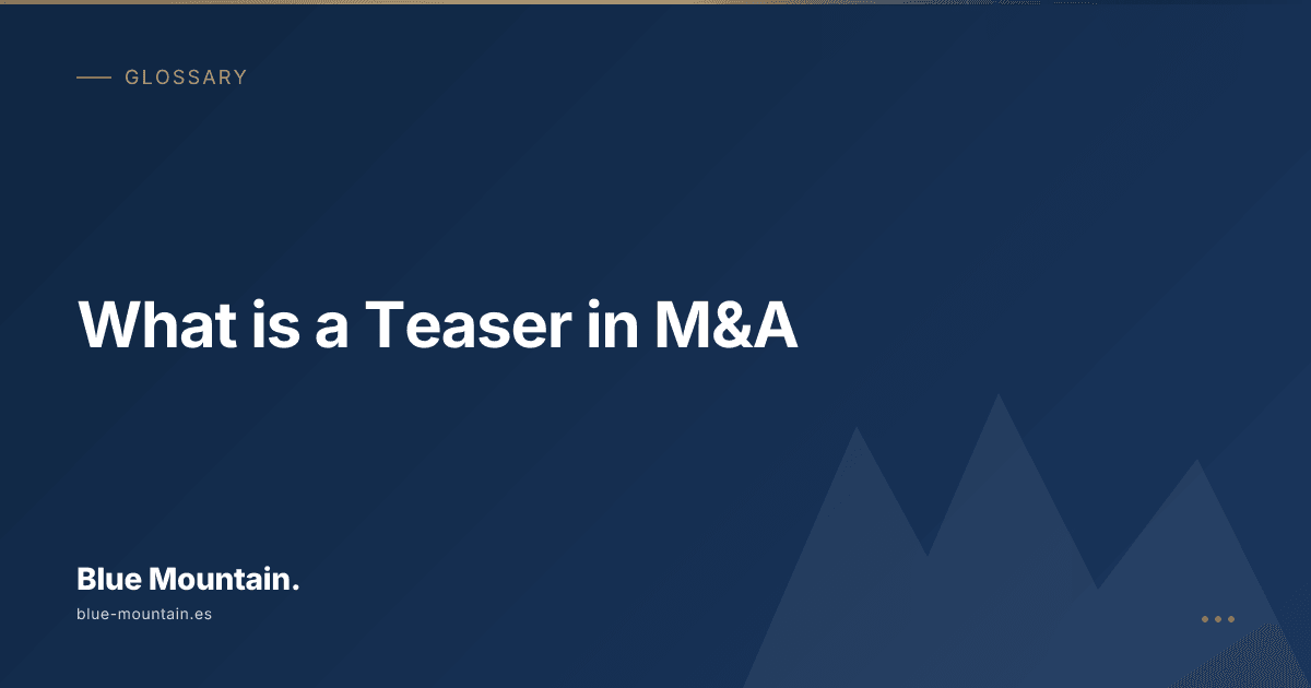 What is a Teaser in M&A | M&A Glossary — Blue Mountain