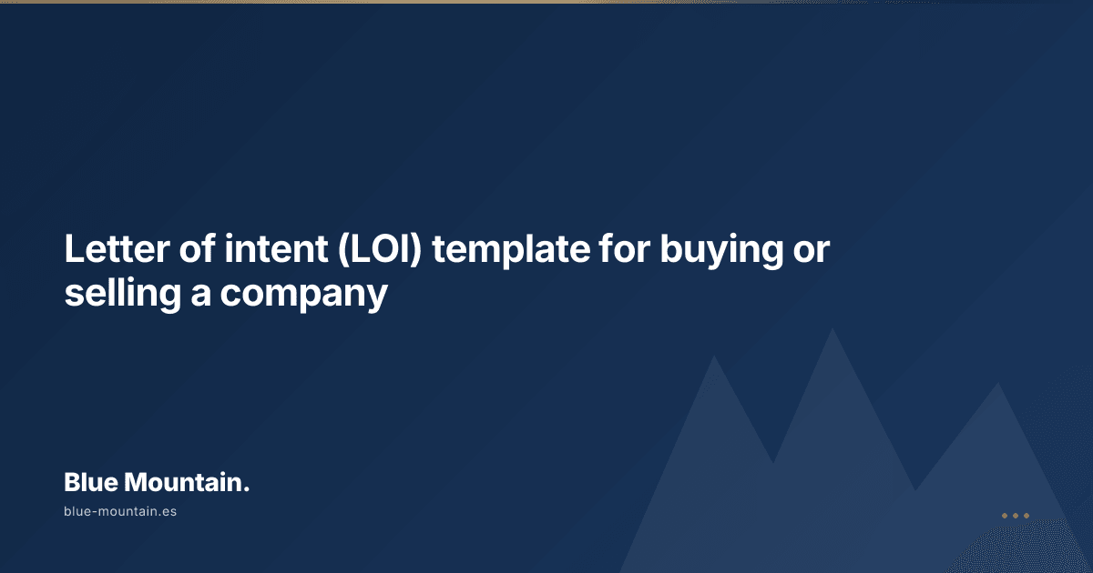 Letter of intent (LOI) template for buying or selling a company
